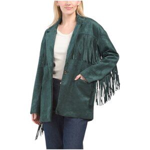 BLANK NYC Faux Suede Fringe Jacket
